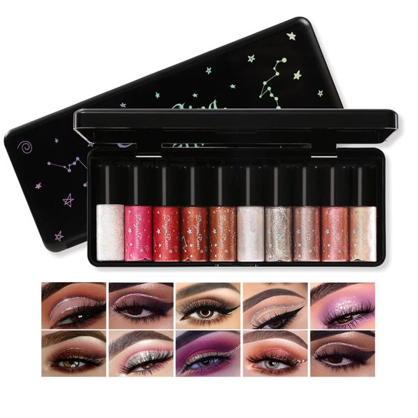 10 Colors Glitter Liquid Eyeliner Shining Eyeliner Set For Girls