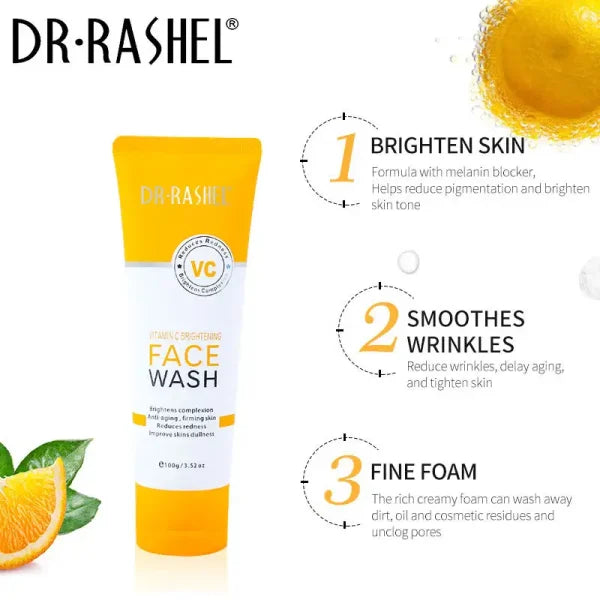 Dr Rashel Vitamin C Brightening Face Wash | Brightening Lightening Facial Clean